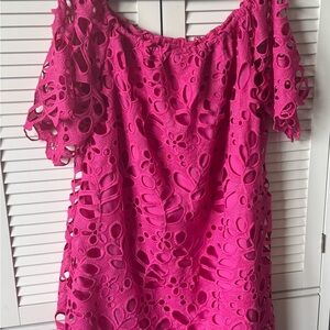 SHEIN Fuchsia Lace Off-Shoulder Dress 3x
